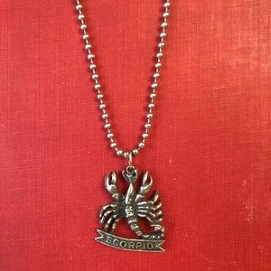 Vintage NOS Scorpio Zodiac Necklace Stainless 24”